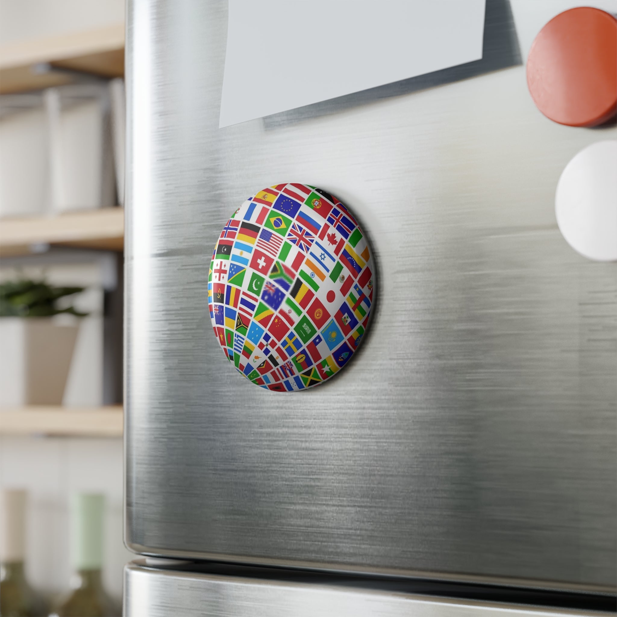 Magnet: Globe of Flags