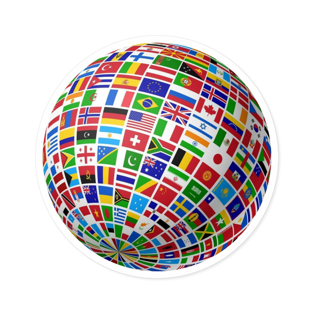 Globe of Flags Sticker